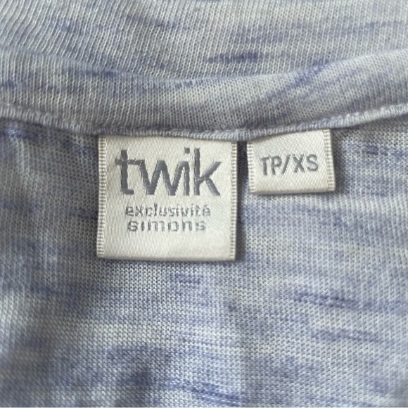 Twik Long Sleeve Heather Purple V Neck Top Size Extra Small - Picture 7 of 9